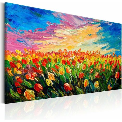 Tableau mer de tulipes - 90 x 60 cm (1/4)