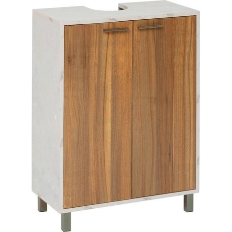 Mobiletto a 2 ante come in legno ed effetto marmo - 5five