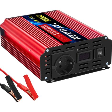 Onduleur, Onde Sinusoïdale Pure, 24V DC à 220V AC, Haute Efficacité, 24V2500W 50HZ UE (1/2)