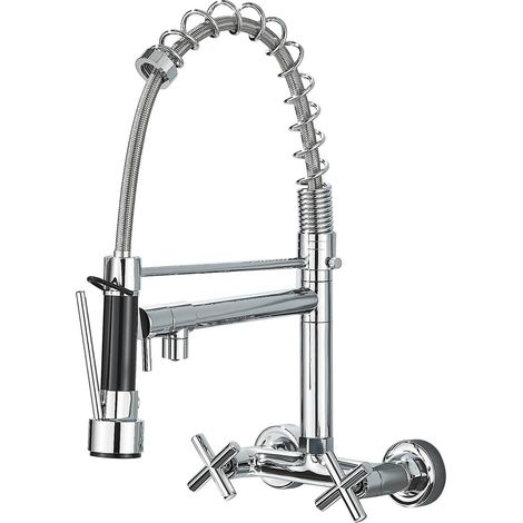 Robinet de Cuisine Laiton Noir Mitigeur Cuisine Deux Jets Robinet Avec Douchette Flexible et Pivotante Robinetterie Rétractable évier Bec Haut Pour Mitigeur évier Robinet Douchette (1/5)