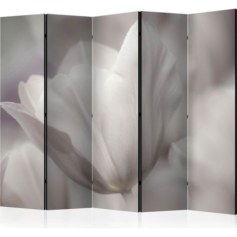 Paravento - Tulip - black and white photo II [Room Dividers] - 225x172 (1/4)