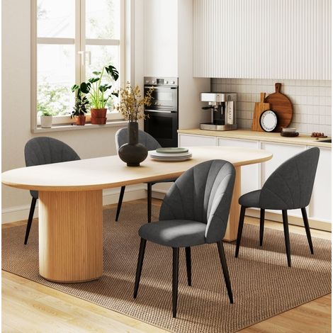 Set di 4 sedie da pranzo 52x54x79 cm in acciaio grigio senza braccioli salvaspazio – MEUBLIV (1/5)