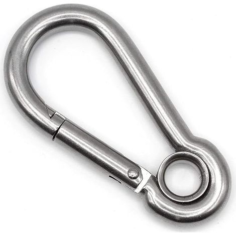 mosquetones con guardacabos de 60x6 mm Similar a la norma DIN 5299 C Mosquetón de ojo cerrado de acero galvanizado con capacidad de carga de 120 kg Mosquetón de ojo para bomberos (1/5)