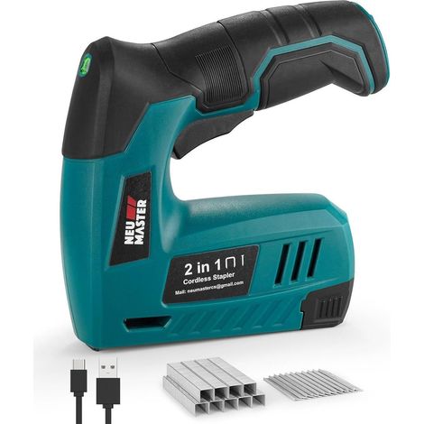 Akku Tacker 2-in-1 mit 1000 Klammern & 1000 Nägeln, 4V Elektrotacker für DIY (1/5)
