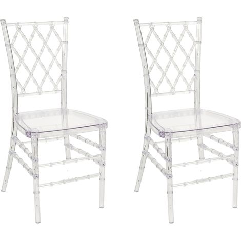 Conjunto de 2 sillas de comedor transparente material sintético sin reposabrazos Clarion (1/5)