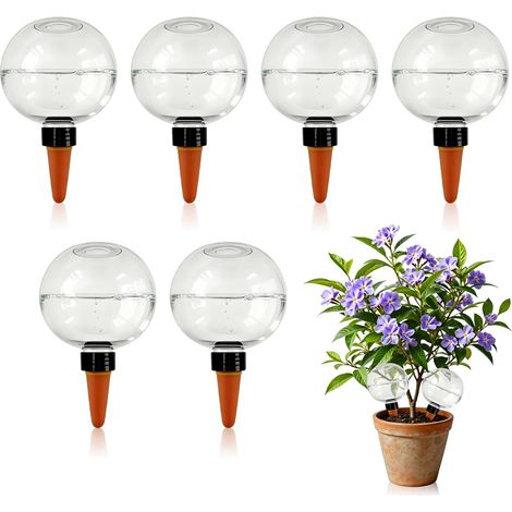 Lot de 6 boules d'arrosage pour plantes de 500 ml : arrosage automatique efficace des plantes, boule d'irrigation transparente, distributeur d'eau, auto-arrosage, arrosage des plantes d'intérieur (1/5)