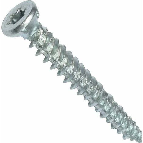 Lot de 100 vis d'ancrage direct pour béton Ø7,5 x 62 mm, tête fraisée, entraînement Torx T30, fixation directe sans cheville. (1/4)