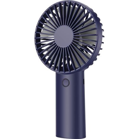 Ventilateur portable, mini ventilateur portatif silencieux rechargeable par USB, 3 vitesses de vent, pour bureau, voyage, placé verticalement (bleu foncé) (1/4)
