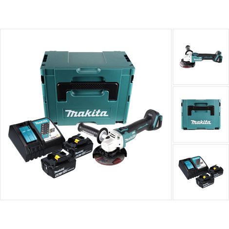 Makita DGA 504 RGJ Meuleuse d'angle sans fil 18 V 125 mm Brushless + 2x Batteries 6.0 Ah + Chargeur + Coffret Makpac (1/5)