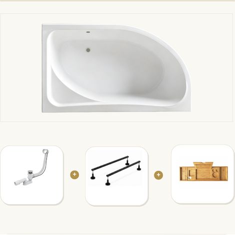 Baignoire CALMA 140x90 gauche sans tablier + plateau (1/5)