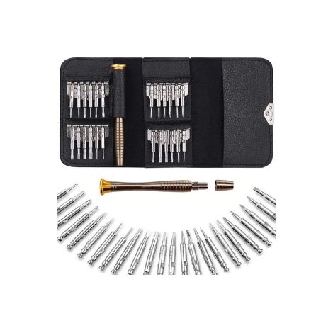 3 tournevis multifonctions 25‑in‑1 avec étui – Set d’embouts pour réparation de téléphone portable et d’ordinateur