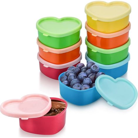 Ensemble de 10 boîtes de conservation avec couvercle - Sans BPA - Empilables - Boîtes pour aliments pour bébés - Mini boîtes de conservation - Pour collations, sauces, salades, épices, etc. (1/5)