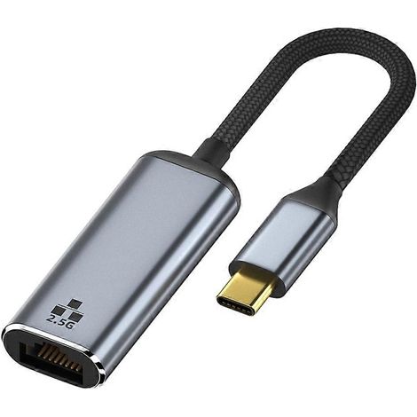 Adaptateur réseau Gigabit Ethernet LAN RJ45 2500 Mbps vers USB-C Type-C pour ordinateur portable et téléphone, remplaçable à chaud (1/5)