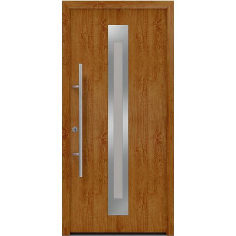 Hörmann Ecostar Haustür "ISOPRO Secur IPS 770S", golden oak, 110 x 210 cm (B x H), DIN Links