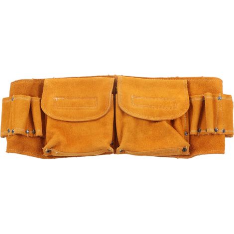 Sacoche de ceinture en cuir de vache pour réparateur outillage électrique, porte-pièces quincaillerie à porter à la taille (1/5)