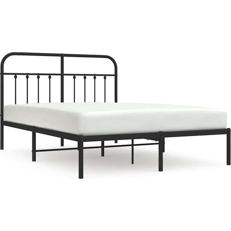 Maison Exclusive - Cadre de lit métal sans matelas avec tête de lit noir 140x190cm (1/5)