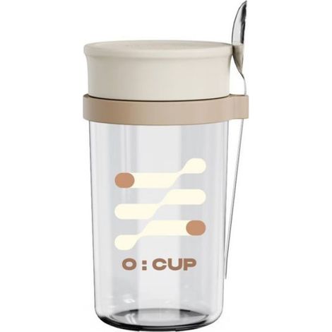 Pot À Yaourt - Verre Trempé 500 ml - Couvercle Hermétique - Pour Petit-Déjeuner Et Collation - 1 Pièce (1/3)