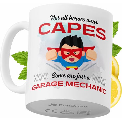Taza para mecánico de garaje. Divertida taza de café/té con diseño gráfico y texto humorístico. Taza para cumpleaños, santos, días festivos. Taza premium para ocasiones especiales en casa, oficina, tr (1/5)