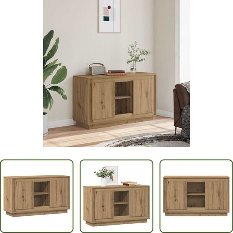 vidaXL Rangement bois - Buffet chêne artisanal 102x35x60 cm bois d'ingénierie (1/5)
