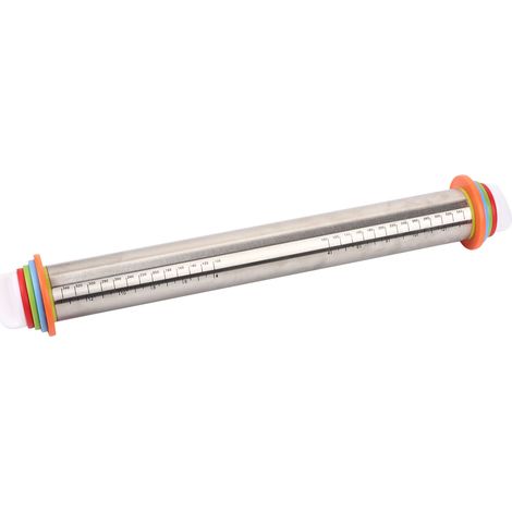 Rouleau à pâtisserie en acier inoxydable réglable avec échelle, bâton à farine pour cuisine et boulangerie (1/5)