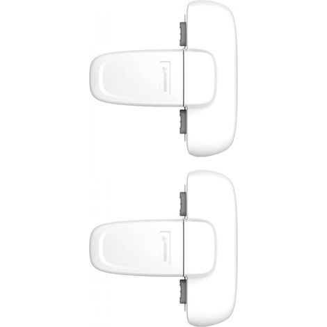 Paquet de 2 serrures de réfrigérateur pour enfants, serrures de sécurité pour bébé pour la maison (blanc) (1/4)