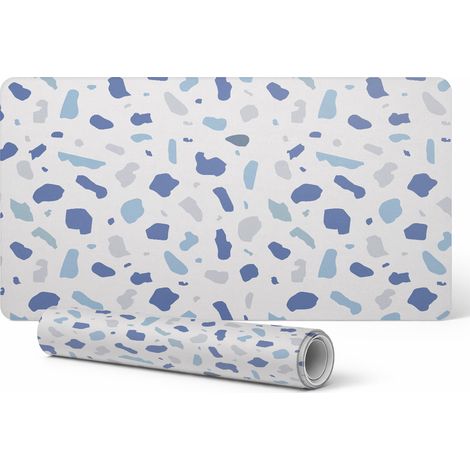Alfombrilla protectora para escritorio, teclado y rat贸n con estampado abstracto de lunares, 100x50 cm.