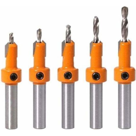 pièces menuiserie fraise bois chanfrein contre-mèche vis trou perceuse taraud perceuse pour forage du bois (arbre de 10 mm) (1/4)