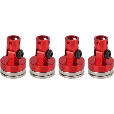 4 Pièces Support Magnétique de Carrosserie Invisible pour Véhicule Radiocommandé 1/8 1/10 Rouge (1/5)