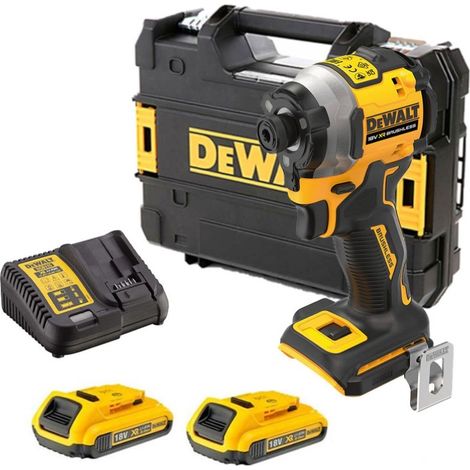 Dewalt – Visseuse à chocs ultra compacte 18V – Moteur Brushless – Couple 206 Nm – 2 batteries 2.0Ah incluses – Pour espaces confinés (1/10)