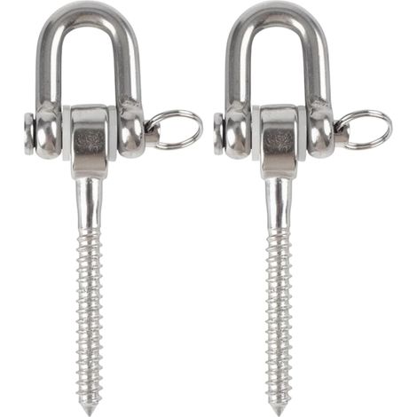 Lot de 2 crochets de balançoire en acier inoxydable, crochets de balançoire robustes pour poutres en bois, pour hamacs, sacs de frappe et balançoires (1/5)