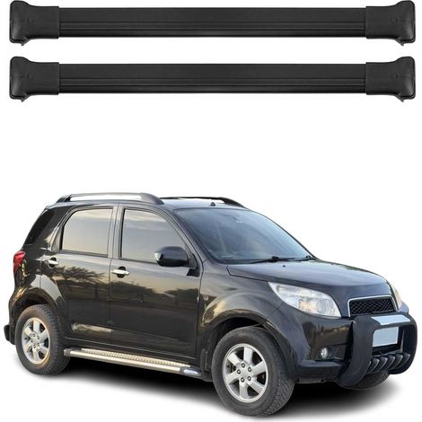 OMAC Barres de toit en aluminium pour Daihatsu Terios II J200 2006-2017 – Charge max 75 kg – 2 barres Noir (1/5)