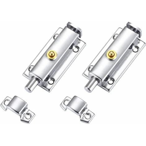 2 pezzi Serratura per porta in acciaio inossidabile, chiavistelli per porta, chiusura automatica, chiavistello di sicurezza, pomello di bloccaggio per porta interna, armadio, finestra, camera da letto