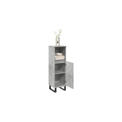Armoire de salle de bain gris béton 30x30x100 (1/5)