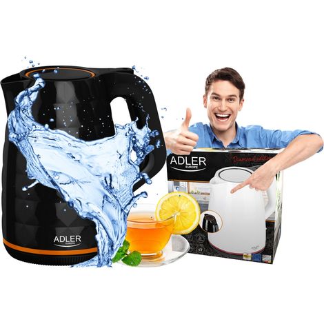 HERVIDOR ELÉCTRICO INALÁMBRICO 1.7L 2200W FILTRO APAGADO AUTOMÁTICO ADLER 1277b d.C.
