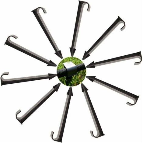 Ancre de Tuyau Piquet Ancrage Supports de Fixation au sol pour tuyau d'arrosage 50 Pièces,noir,11.5cm