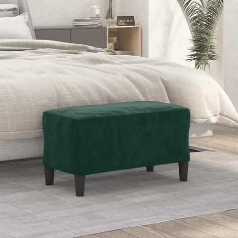 vidaXL Banc Vert foncé 70x35x41 cm Velours (1/5)