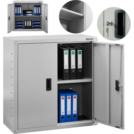 AREBOS Office Cabinet Storage Cabinet Utility Cabinet Steel Cabinet Grey