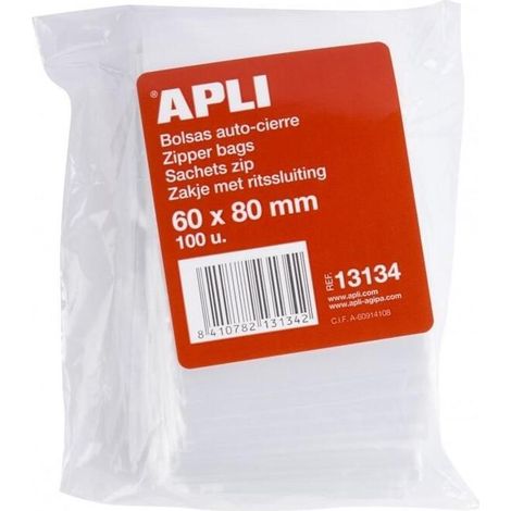 APLI BOLSAS AUTOCIERRE 40X60MM PACK DE 100 BOLSAS