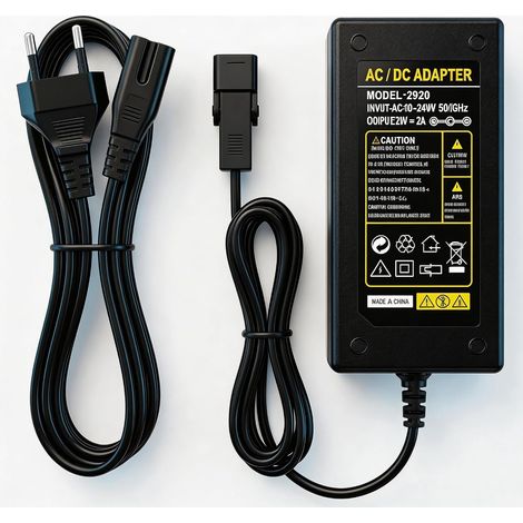Adaptateur Secteur 29V 2A Fauteuil Électrique AC/DC 100-240V Universel Compatible 24V, Connecteur 2 broches, Protection sécurité, Câble long, Remplacement alimentation, Canapé relax (1/5)