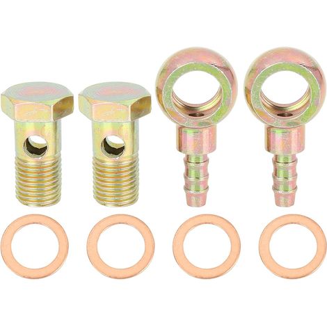 2 Kits De Boulon Banjo Rondelle Métal 14mm pour Freinage Diamètre Extérieur 7mm, Filetage M14x1.5, Usage: Alimentation, Moteur, Haute Précision CNC, Installation Facile (1/5)