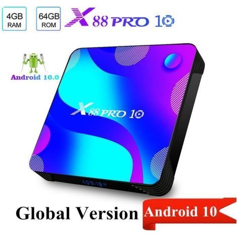 X88 PRO 10 Smart TV Box Android 10 -4GO+64Go-RK3318 USB3.0 Google PlayStore Netflix (1/4)
