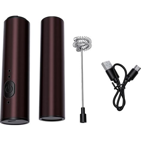 Mousseur à Lait électrique Mélangeur à Main Rechargeable Fouet en Acier Inoxydable 2 Vitesses 7000 et 14000 Tr/min Charge de Type C pour café Crème Boissons aux œufs dans la Cuisine Voyage (1/5)