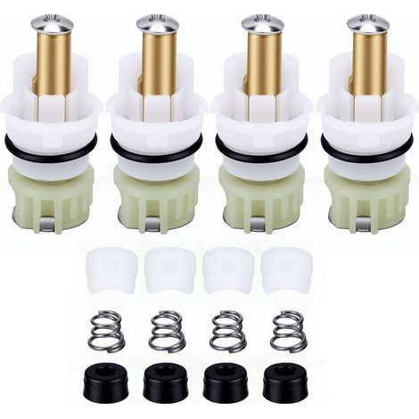Ensemble de tiges de robinet de remplacement, pour robinets Delta à deux poignées, cartouches de Valve, sièges, ressorts et butées, blanc, RP25513, 4 ensembles (1/5)