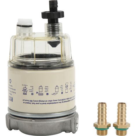 Kraftstoff-Wasserabscheider 30 GPH R12T 10 Mikron Filterklasse Elektrostatisch pulverbeschichtet für Außenbordmotoren (1/5)