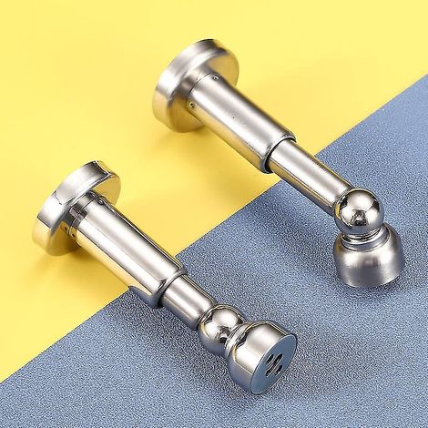 Butée de porte magnétique à hauteur réglable, butée de porte magnétique, support de porte en acier inoxydable avec fixation murale et au sol (argenté) (1/5)