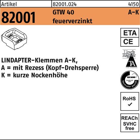 Lindapter GT A KM 12 feuerverzinkt, kurz S (1/2)