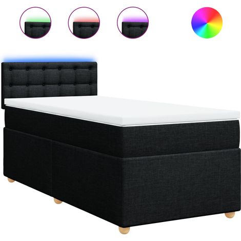 Maison Exclusive - Giroletto a Molle con Materasso Nero 80x200 cm inTessuto (1/5)