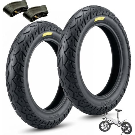 2 Copertoni 14 X 2.125 (57-254) + Camere Valvola Curva Pneumatici Bici Elettrica E-Bike Carrozzina (1/5)