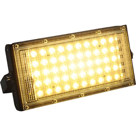 Projecteur LED 50W extérieur étanche IP66 très lumineux RGB pour jardin église mariage anniversaire fête scène éclairage noir 20x12x2.8cm (1/4)
