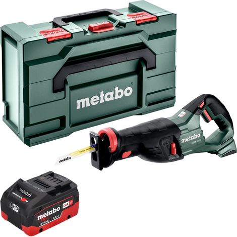 Metabo SSEP 18 LT sega alternativa a batteria 18 V 32 mm + 1x batteria LiHD 8,0 Ah + metabox - senza caricabatterie